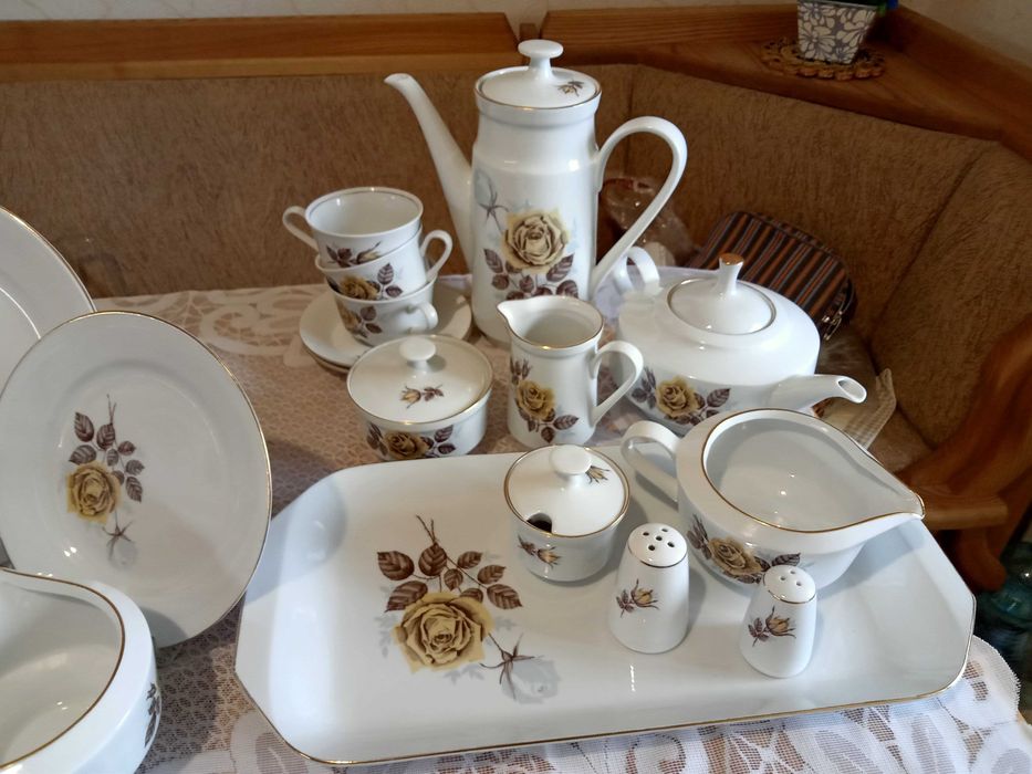 Антикварный, столовый, чайный, кофейный сервиз, KAHLA,  ГДР, 50-е г
