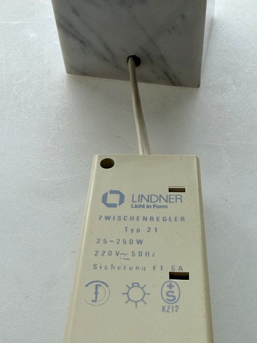 Vintage Lampka Kula Marmurowa LINDNER Mid-Century Modern Mega Design