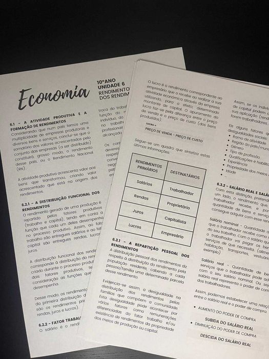 Economics A Summaries for Tests/Exams – 10th/11th Grade (Complete Syllabus)64297806982402121