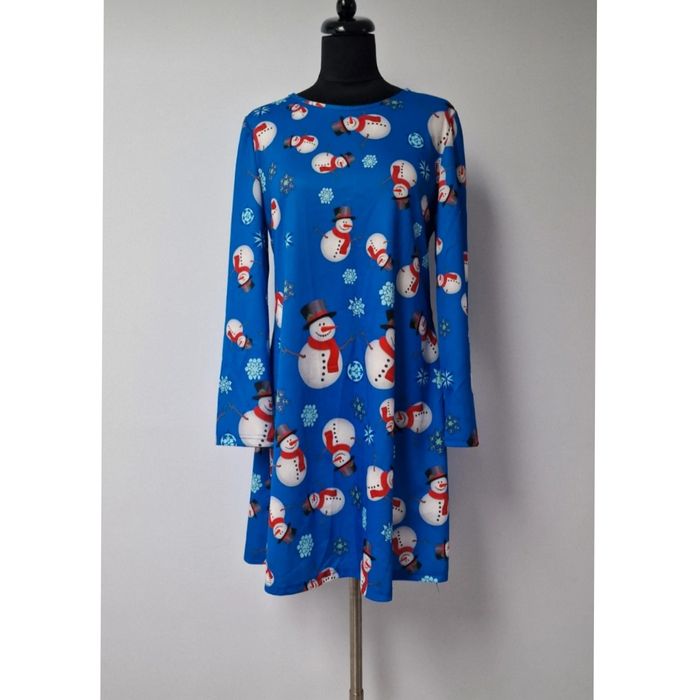 Sukienka świąteczna Julekjole julklänning  Vánoční šaty bałwanki