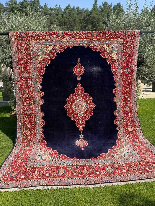 Vintage Dywan Perski Wełniany R. Tkany Iran Keshan 340x245 gal.14 tys