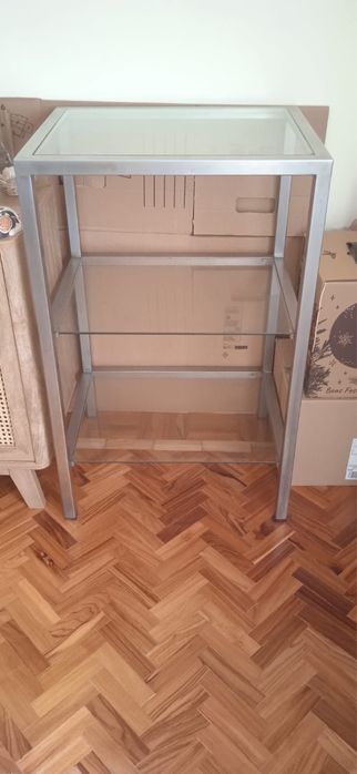 Aparador vidro e aço inox