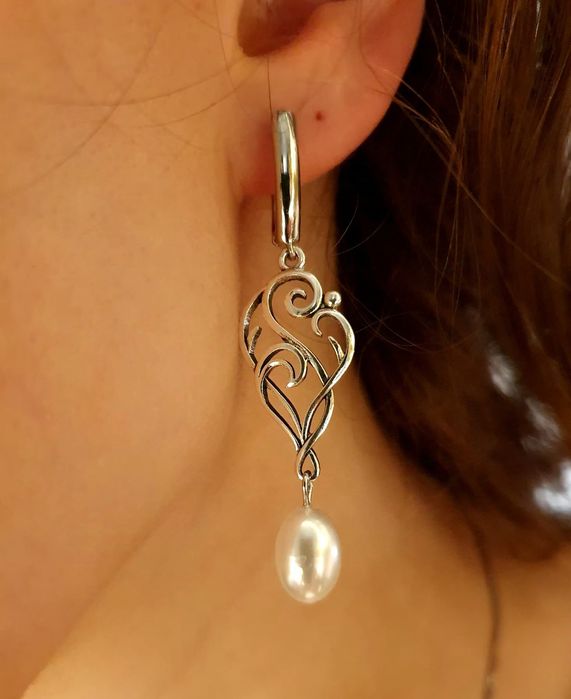 Сережки серьги с жемчугом кольцо