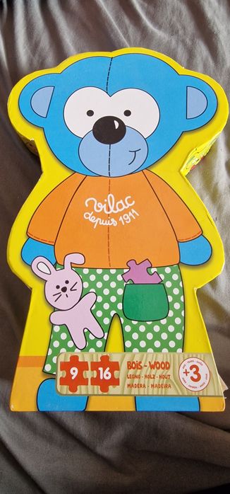 Puzzle de madeira - 9 peças - como novo