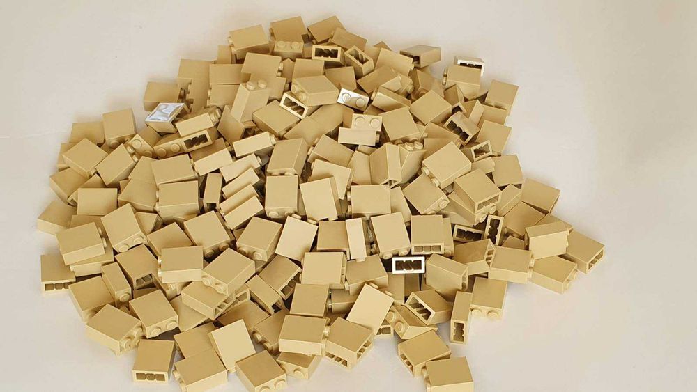 Klocki na sztuki, LEGO 3245c, jasny brąz 1x2x2, 250 sztuk, nowe