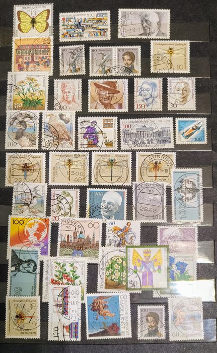 Niemieckie stemplowane znaczki z rocznika 1991