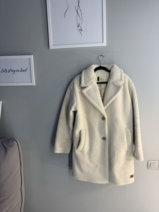 Жіноче пальто Roxy teddy / шерпа, молочне, M/L