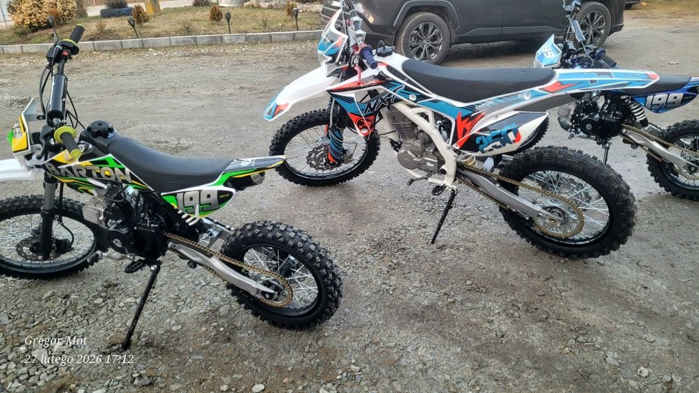 Nowe markowe crossy Barton 125cc 250cc z lampą raty rozrusznik kola 17