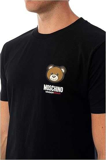 MOSCHINO UNDERBEAR luksusowy męski t-shirt BLACK