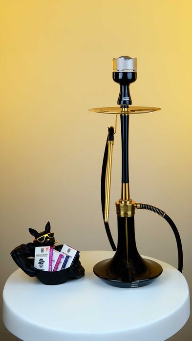 Oduman Cosmo Gold Black Body & Black Glass Fajka Wodna Shisha Hookah