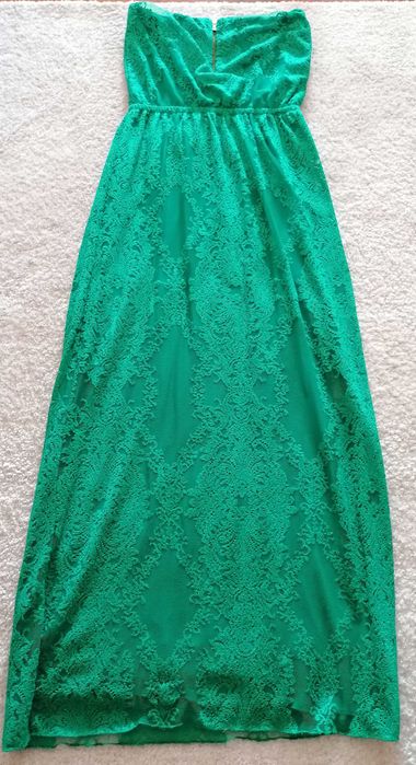 Vestido rendado comprido da Mango
