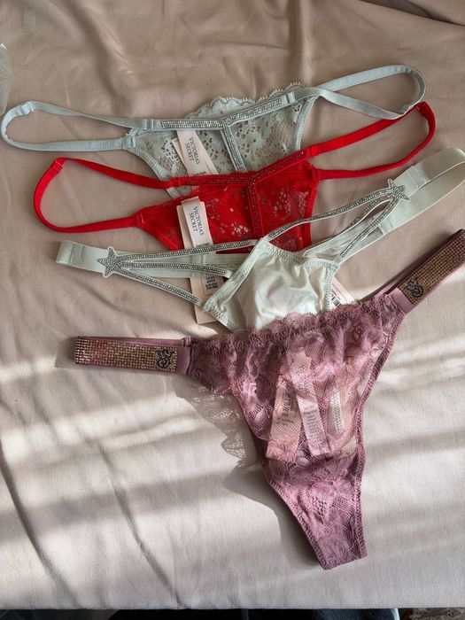 Трусики Victoria’s Secret Pink Вікторія Сікрет орігинал стрази камінці