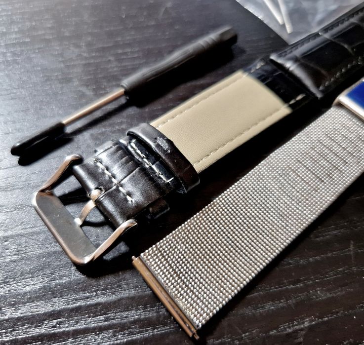 Bracelete de relógio em couro em malha metálica 20 mm  22mm nova