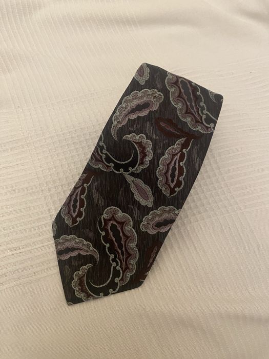 Szaro bordowy retro krawat vintage