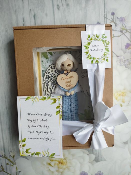 Pamiątka Chrztu Świętego Anioł Stróż dla chłopca