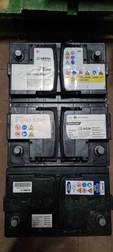 Uzywany Akumulator 12V AGM 70ah 74ah 28cm - OE 1 montaz Varta Lublin ...