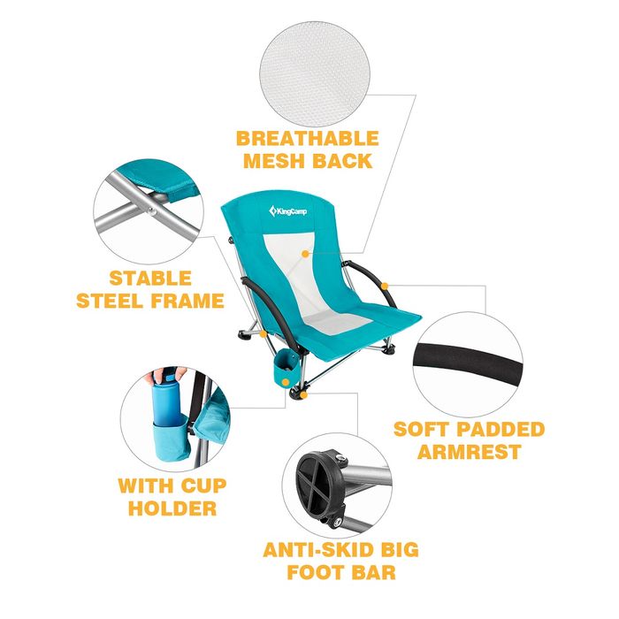 Składane krzesło kempingowe king camp deluxe turkusowe