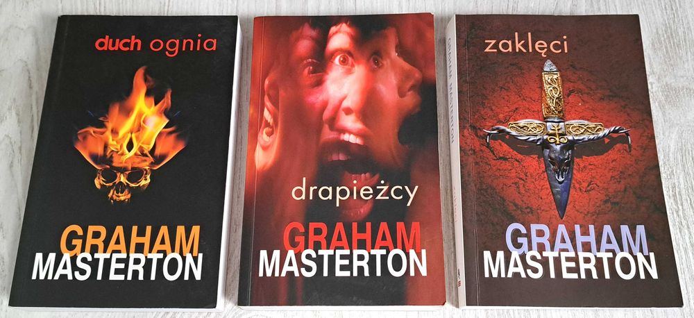 3x Graham Masterton Zaklęci + Drapieżcy + Duch ognia