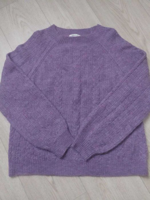 Жіночий джемпер бузкового кольору з фактурною в'язкою white stuff