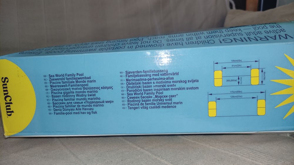 Piscina Insuflável 175cm x 109cm x 46cm (usada 1 vez)