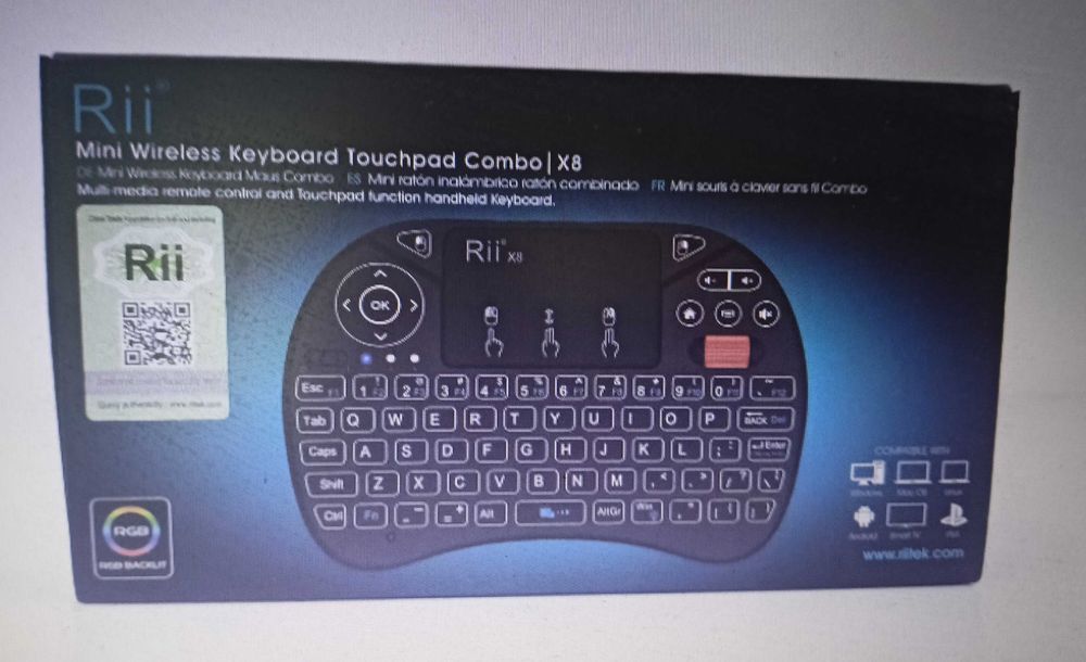 Nowa mini klawiatura z touchpaden RIiTV 2,4GHz 8kolorow bezprzewodowa