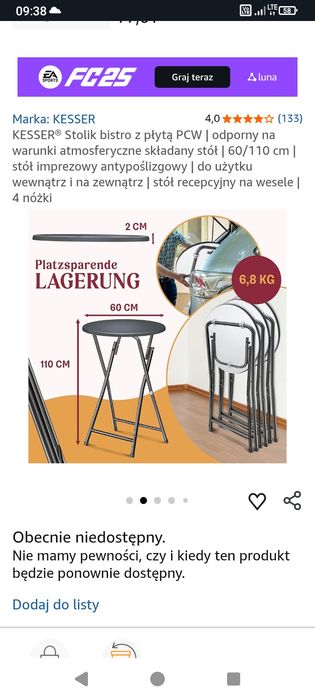 Stół okrągły idealny na działkę