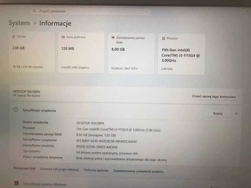 Laptop HP 14s-dq2009nw