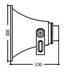 Megafon HORN  12" 30cm z magnetyczną podstawą 14,5 cm