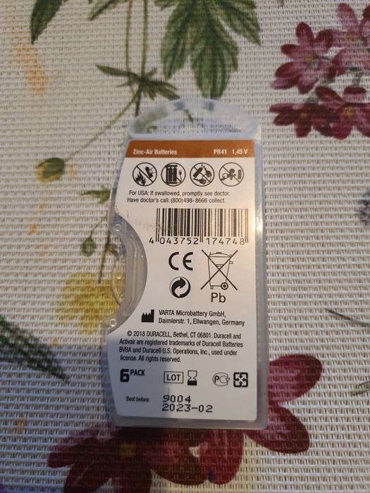 Baterie do aparatu Duracell 312 6szt