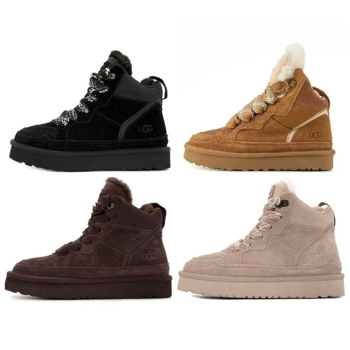 Жіночі зимові високі кросівки UGG Highmel Sneaker Winter Fur черевики уггі з хутром женские зимние кроссовки угги высокие ботинки