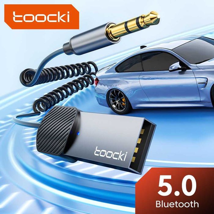 Автомобільний Bluetooth AUX адаптер Toocki BT5.0 для авто