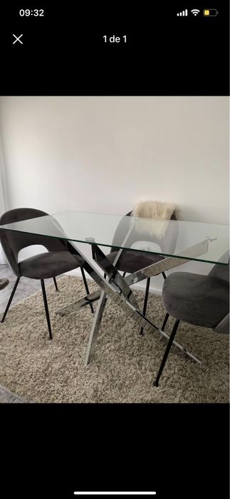 Mesa de jantar MARAMO Prateado 120 cm 70 cm