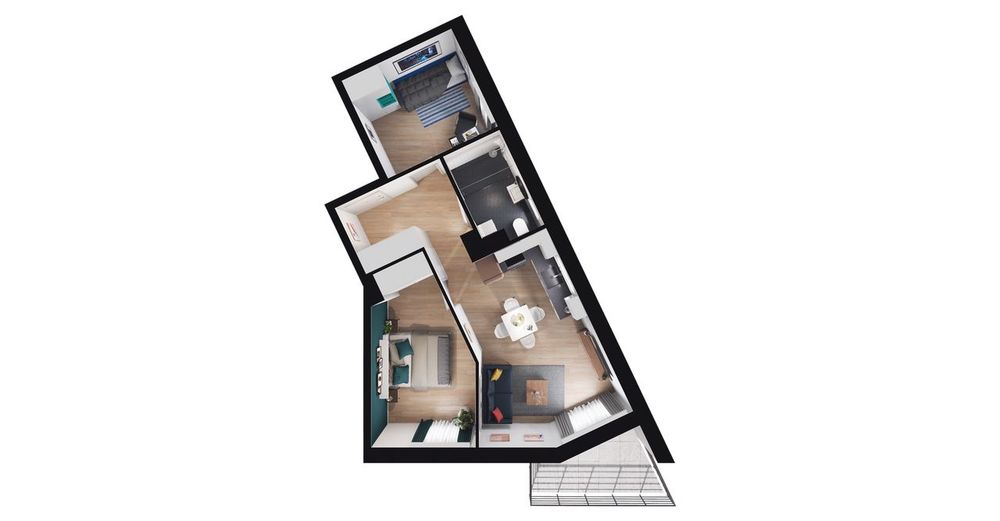3-pokojowe mieszkanie 45m2 + balkon Bezpośrednio