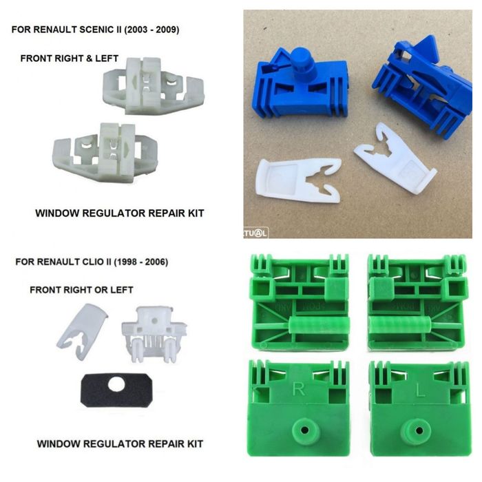 Kit Reparação elevador de vidro Auto Renault Clip Peças - Acessórios