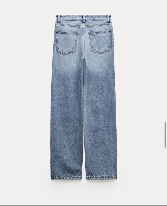 Блакитні сині жіночі прямі джинси zara висока посадка нові