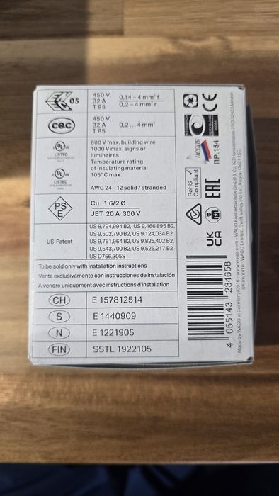 Wago 5xAWG 24-12 CU 221-415  4 szt.