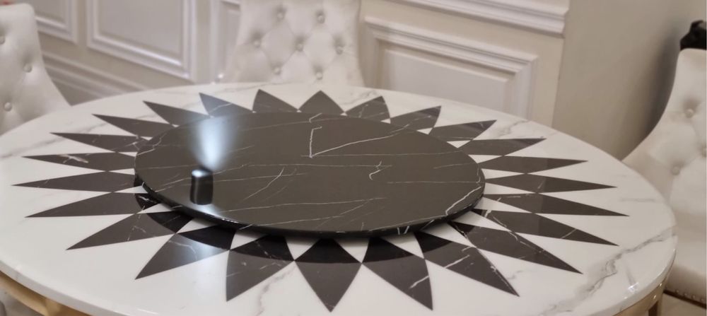 Okrągły stół + 6 krzeseł Glamour Premium PROMOCJA