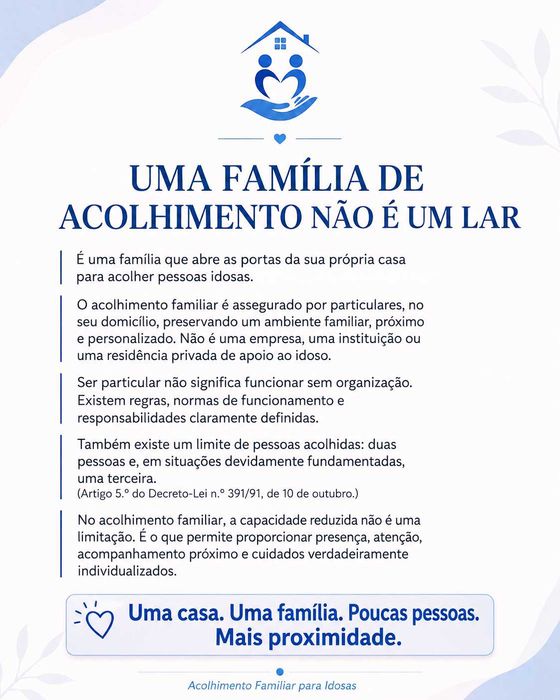 VAGA DISPONÍVEL — Acolhimento Familiar para Senhora Idosa