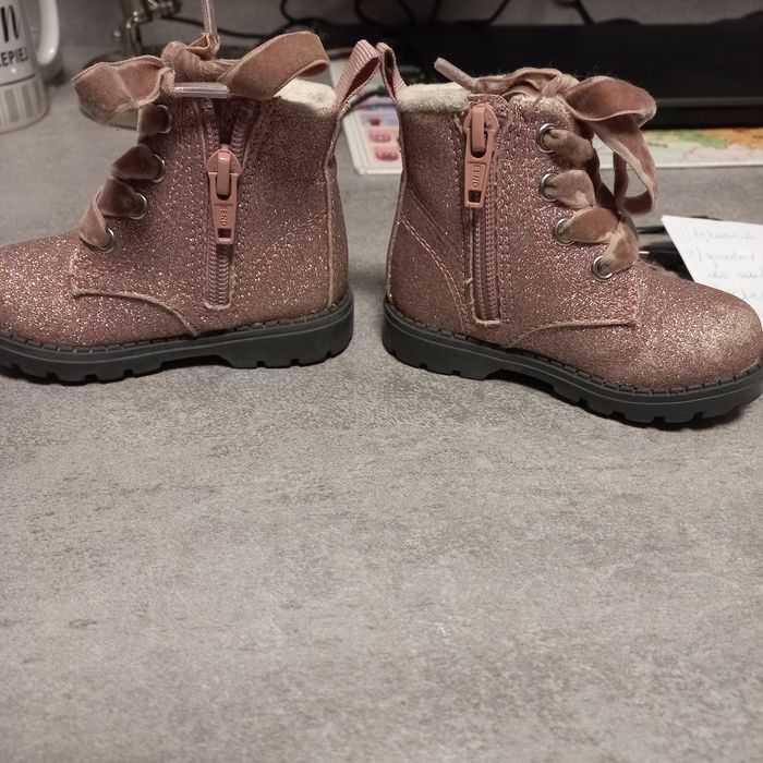 Kozaczki traperki dziewczęce H&M brokatowe