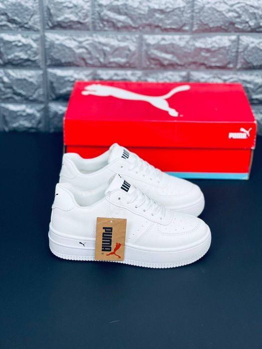 Кеды женские Puma белые/ кроссовки на весну кожаные женские/ пума кожа