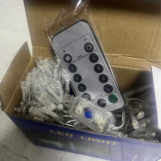 Гирлянда штора флаг Украины 3х2 метра USB с пультом, есть опт