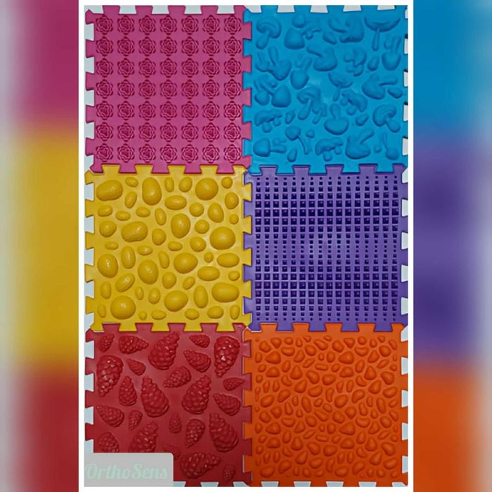 Mata puzzle sensroryczne 6szt WYPRZEDAŻ edukacyjne klocki masaż