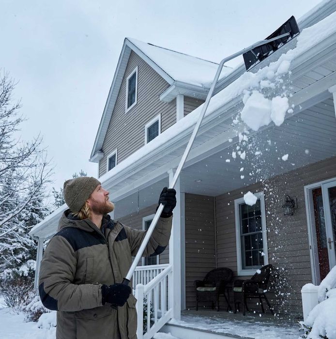 Zgarniaczka Do Śniegu 583cm Długości Teleskopowa Aluminium Odśnieżanie