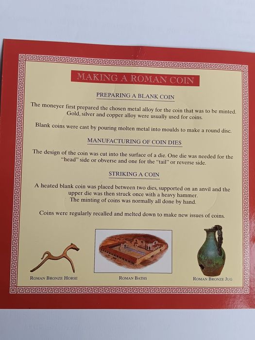 Carteira com réplicas de moedas Romanas