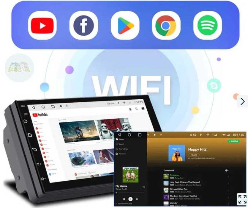 NOWE radio samochodowe 2 DIN 7" ANDROID 14 GPS USB BT RDS