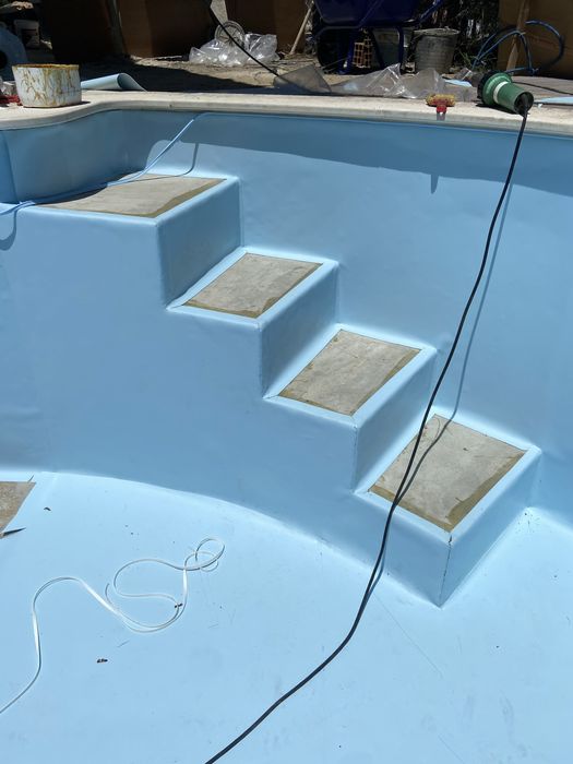 Aplicacao tela armada piscina