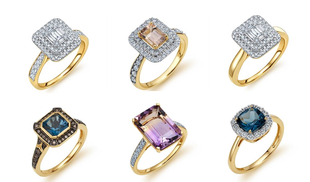 Pierścionek Diament 0,10ct żółte złoto