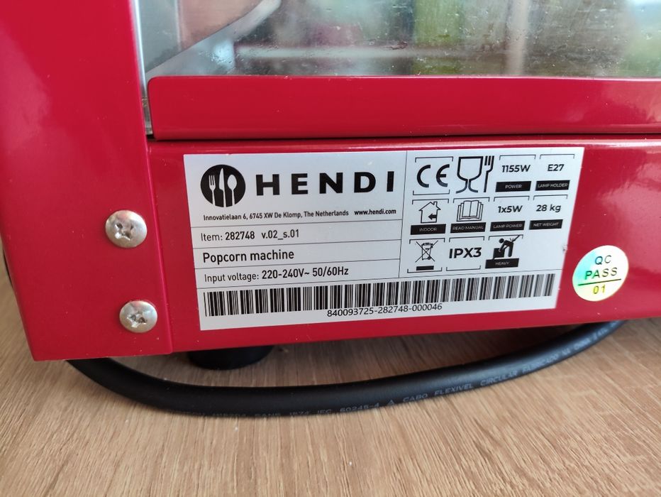 Maszyna do popcornu Hendi