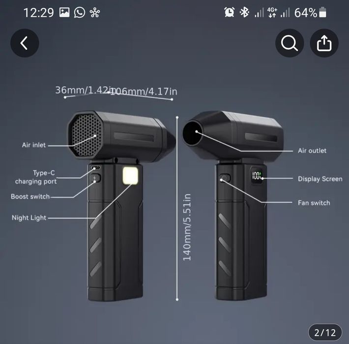 Soprador de ar portatil