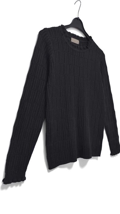 Damski Sweter Ażurowy Geometryczny Wzór Czarny Ofelia |R. S